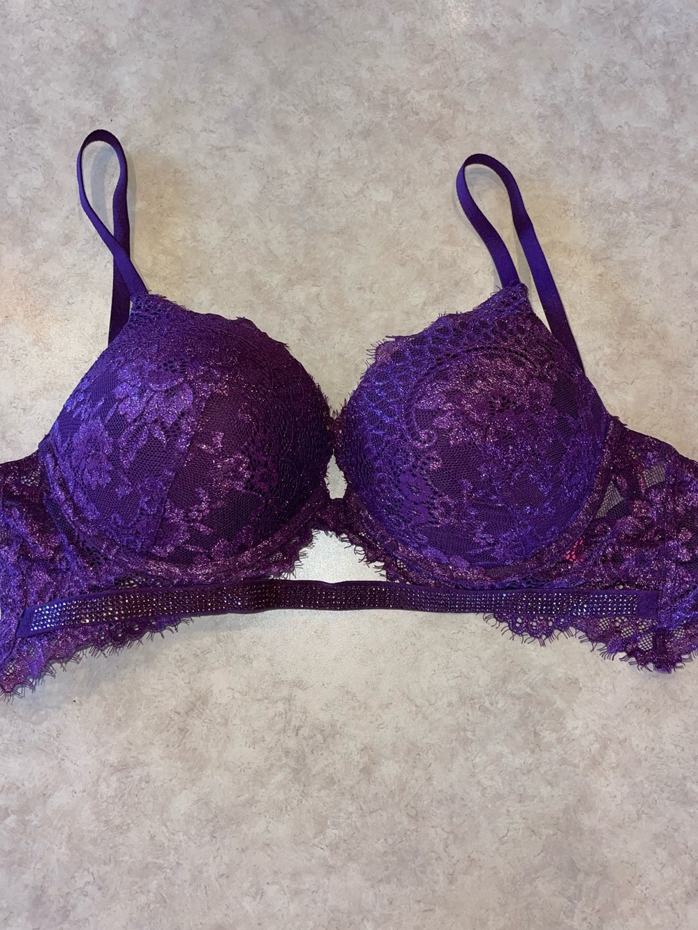 La SENZA Hello Sugar Purple Lace Push-Up Bra with Embellished Band